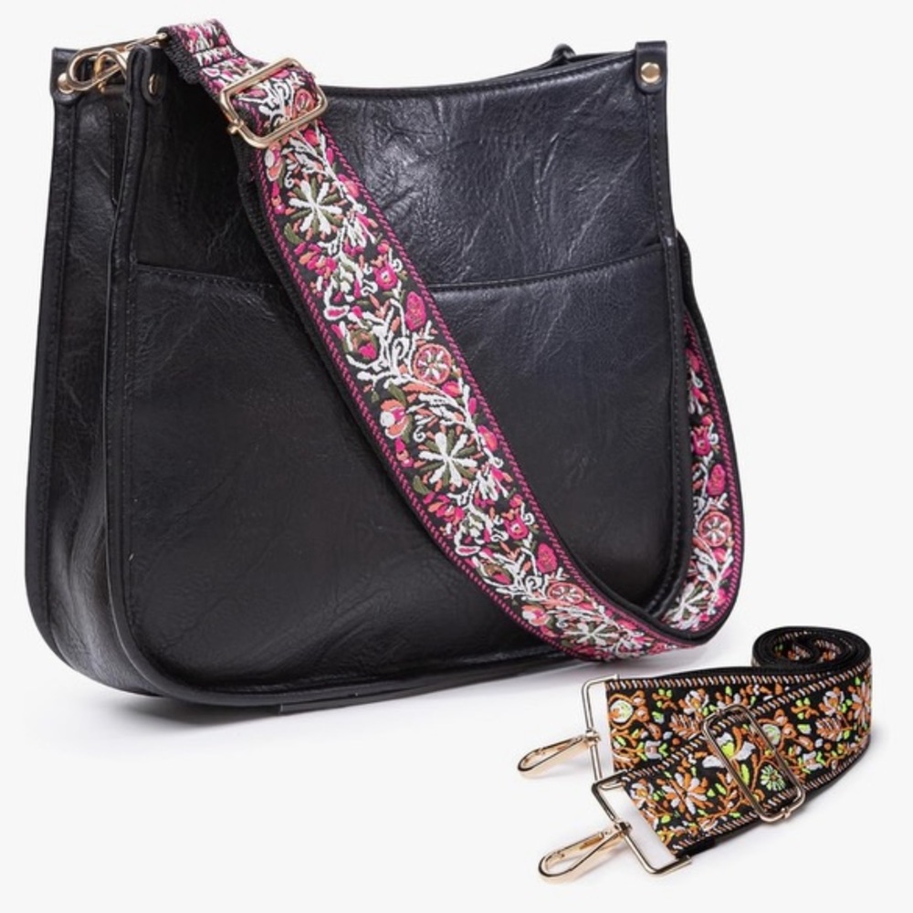 Vegan Leather Crossbody Fashion Shoulder Bag Purse w/ Adjustable Strap - Picture 2 of 3